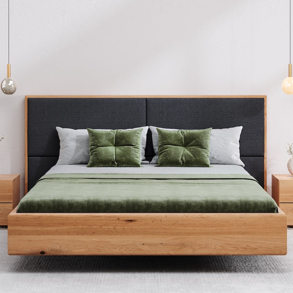 Massivholzmoebelbecker Startseite Banner Willkommen Schlafzimmer-Set - Bett und Nachttische 