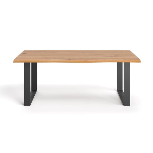 Industrial Esstisch aus massiver Eiche | Baumkantentisch Acad in verschiedenen Größen - 120 x 80 x 75