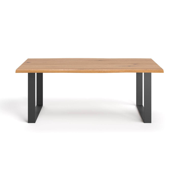 Industrial Esstisch aus massiver Eiche | Baumkantentisch Acad in verschiedenen Größen - 120 x 80 x 75