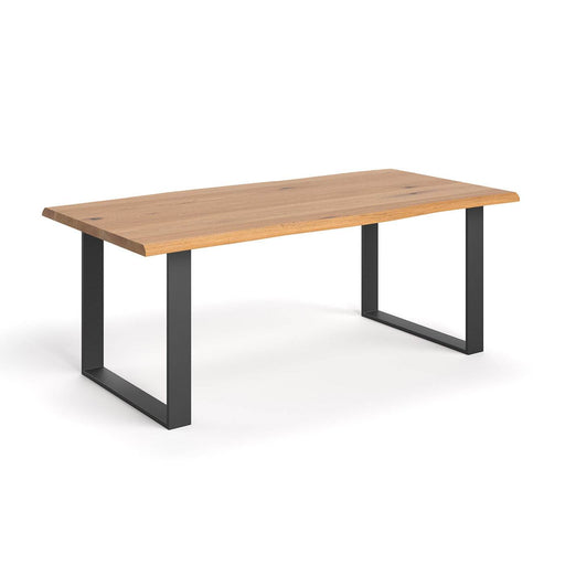 Industrial Esstisch aus massiver Eiche | Baumkantentisch Acad in verschiedenen Größen - 120 x 80 x 75
