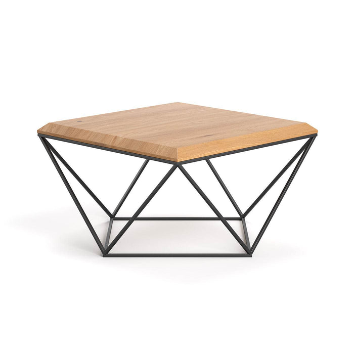 Industrial Couchtisch aus massiver Eiche | Quadratischer Kaffeetisch Arbor in verschiedenen Größen - 60 x 60 x 41