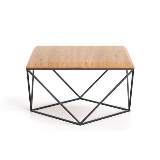 Industrial Couchtisch aus massiver Eiche | Quadratischer Kaffeetisch Arbor in verschiedenen Größen - 60 x 60 x 41
