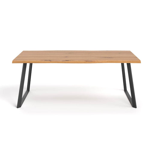 Industrial Esstisch aus massiver Eiche | Baumkantentisch Delta in verschiedenen Größen - 120 x 80 x 75