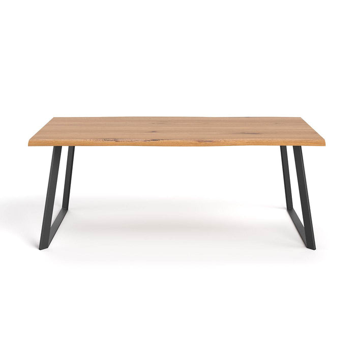 Industrial Esstisch aus massiver Eiche | Baumkantentisch Delta in verschiedenen Größen - 120 x 80 x 75