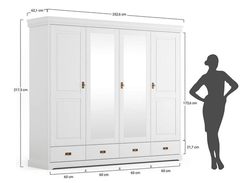 Riesen Landhaus Kleiderschrank Toskania aus Massivholz gebeizt -