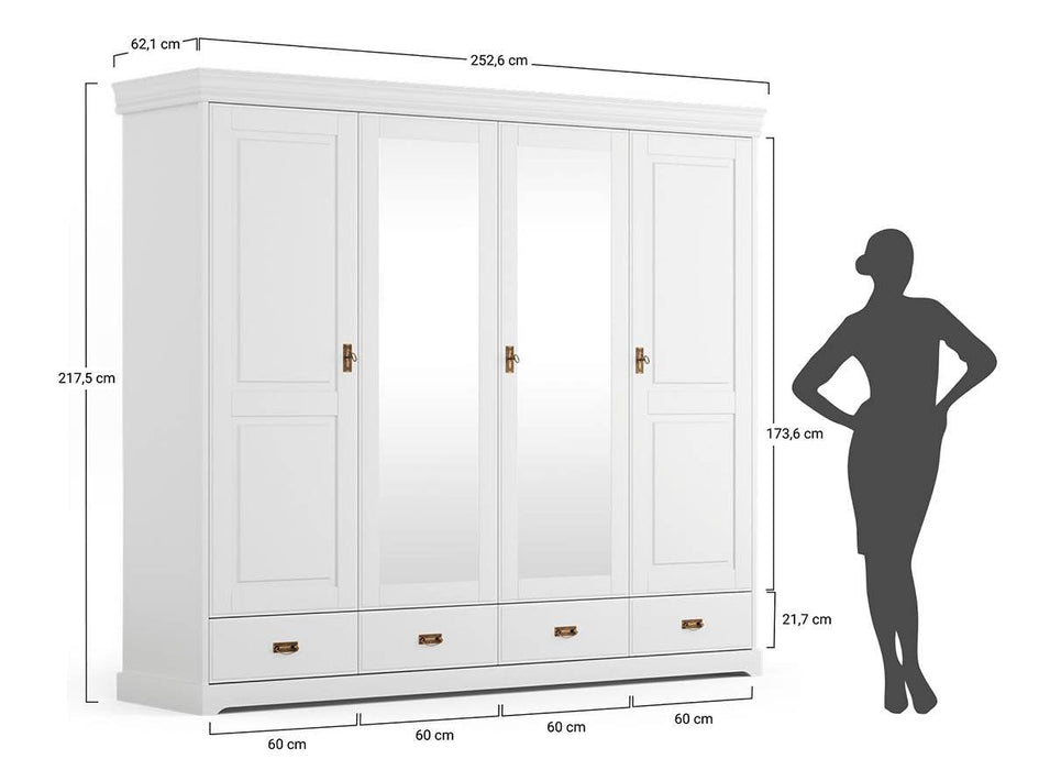 Riesen Landhaus Kleiderschrank Toskania aus Massivholz gebeizt -