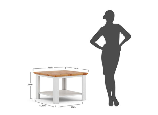 Kleiner Couchtisch aus Massivholz | Beistelltisch Marone Elite Tabacco -