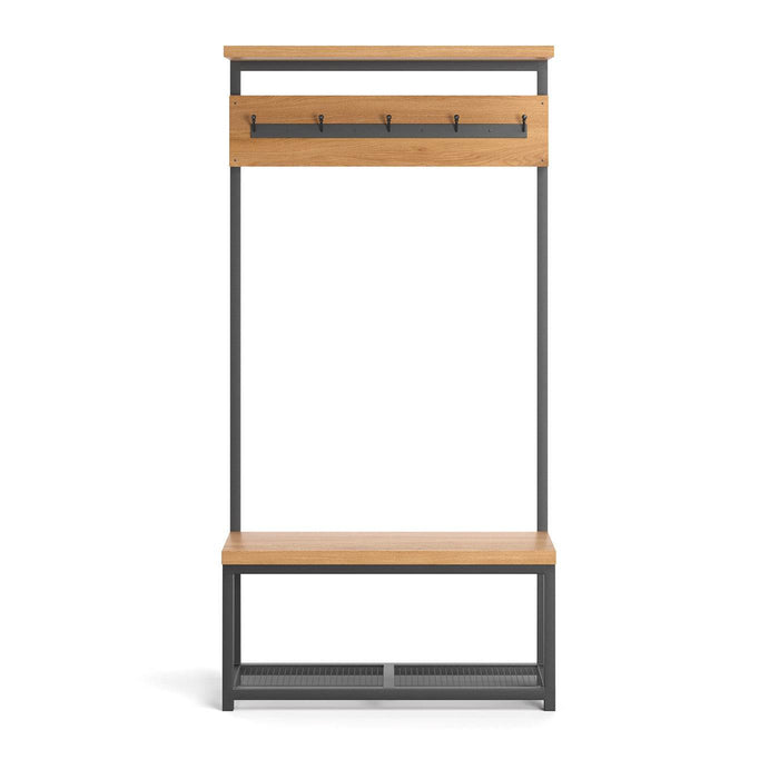 Industrial Garderobe Frame mit Sitzbank und Schuhablage - 90 x 36 x 180