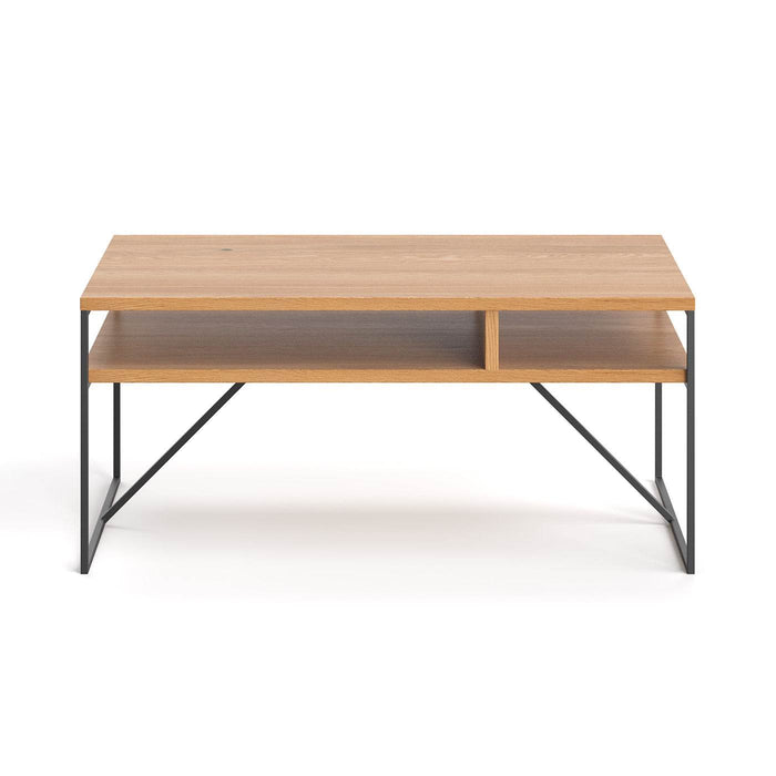 Industrial Couchtisch aus massiver Eiche | Kaffeetisch Holden in verschiedenen Größen - 80 x 60 x 45