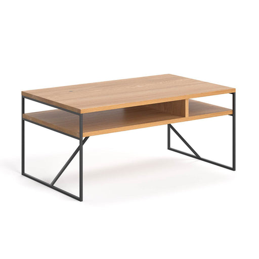 Industrial Couchtisch aus massiver Eiche | Kaffeetisch Holden in verschiedenen Größen - 80 x 60 x 45