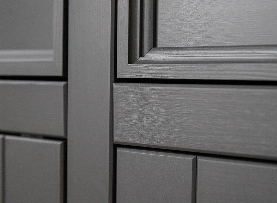 Große Kommode Belluno Elegante in Graphit | Sideboard mit drei Schubladen und Türen - Eiche