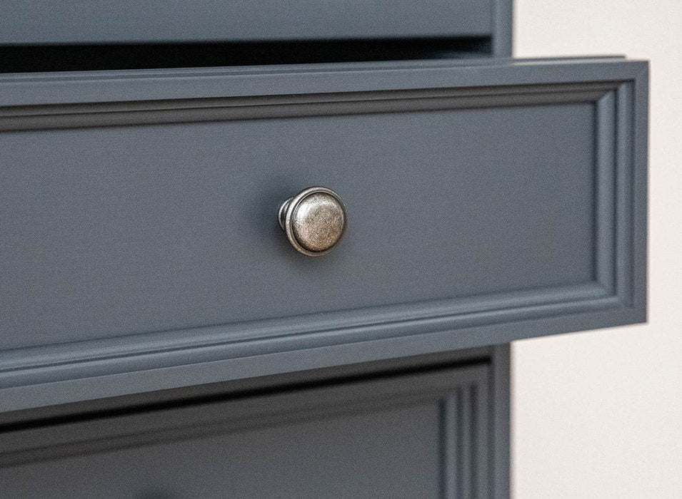 Schmale Standvitrine Belluno Elegante mit Glastür in Graphit - Eiche