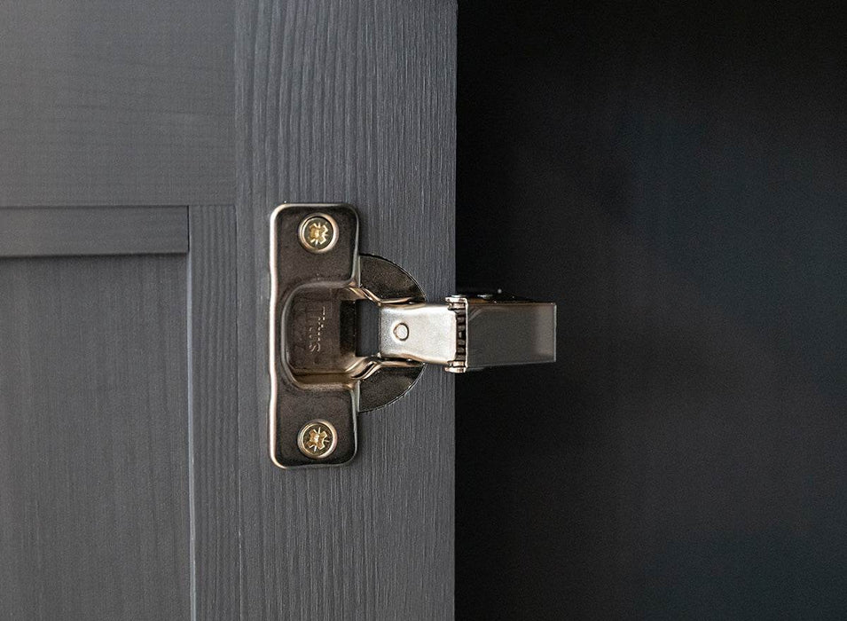 Große Kommode Belluno Elegante in Graphit | Sideboard mit drei Schubladen und Türen - Eiche