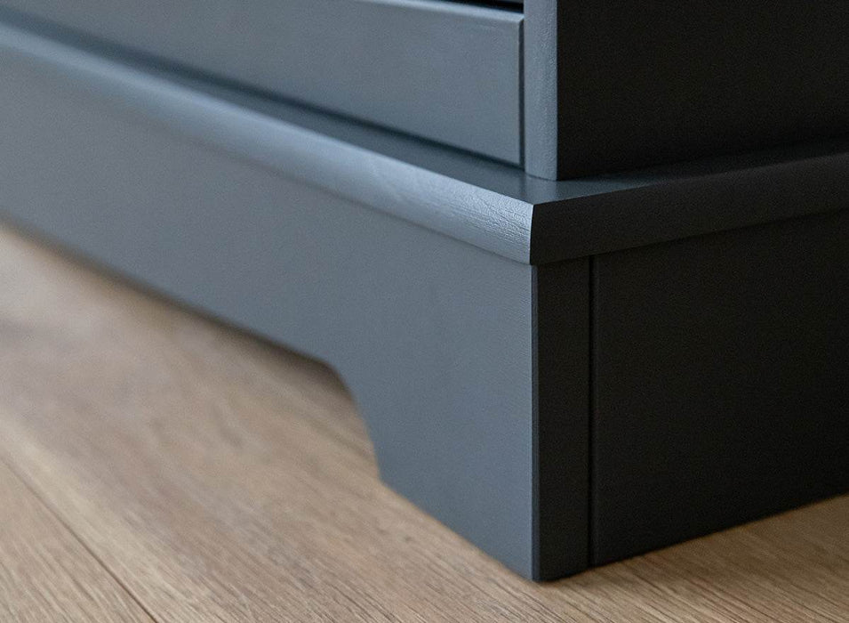 Standvitrine Belluno Elegante mit Glastüren in Graphit - Eiche