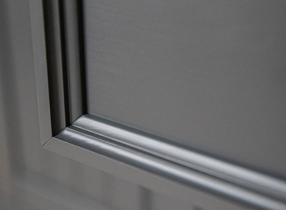 Schmale Standvitrine Belluno Elegante mit Glastür in Graphit - Eiche