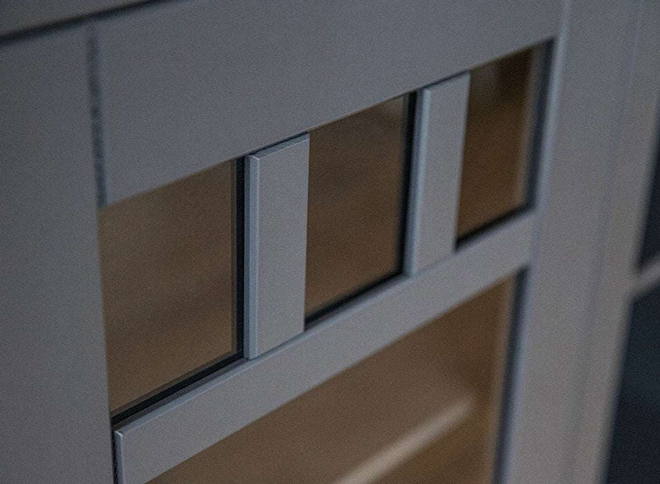 Standvitrine Belluno Elegante mit Glastüren in Graphit - Eiche