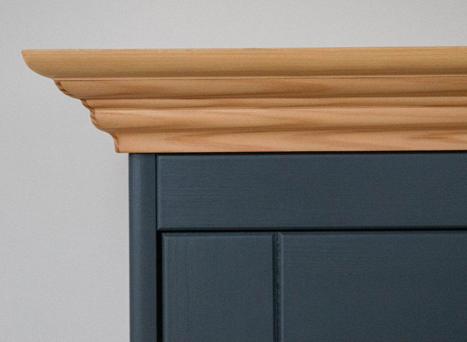 Schmale Standvitrine Belluno Elegante mit Glastür in Graphit - Eiche