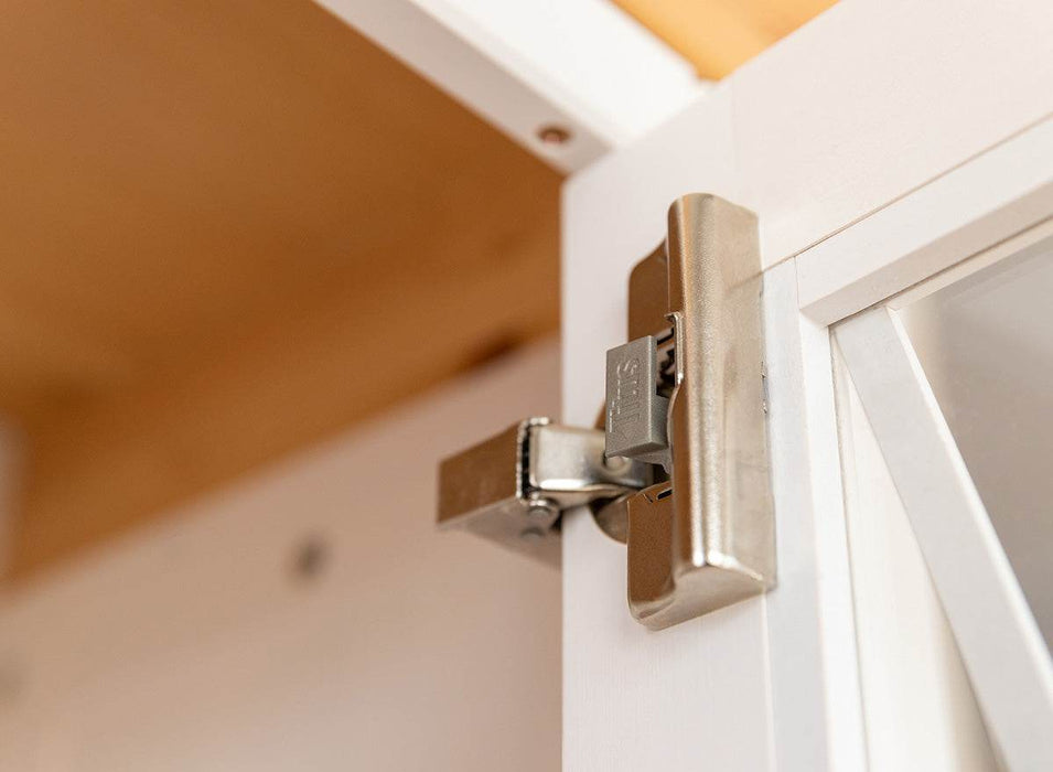 Schmale Vitrine aus Massivholz | Wohnzimmerschrank Marone Elite mit zwei Schubladen -