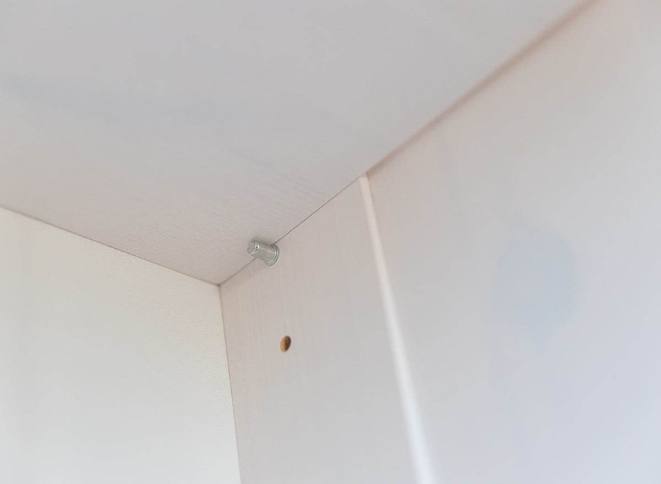 Schmale Vitrine aus Massivholz | Wohnzimmerschrank Marone Elite mit zwei Schubladen -