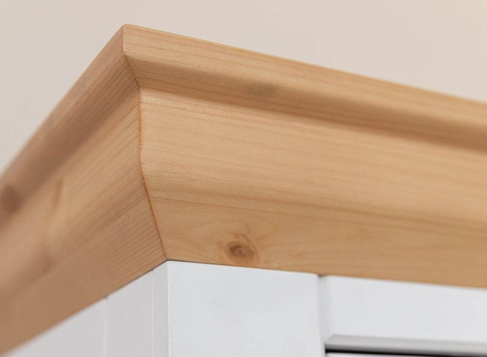 Schmaler Schrank aus Massivholz | Wohnzimmerschrank Marone Elite mit zwei Schubladen -