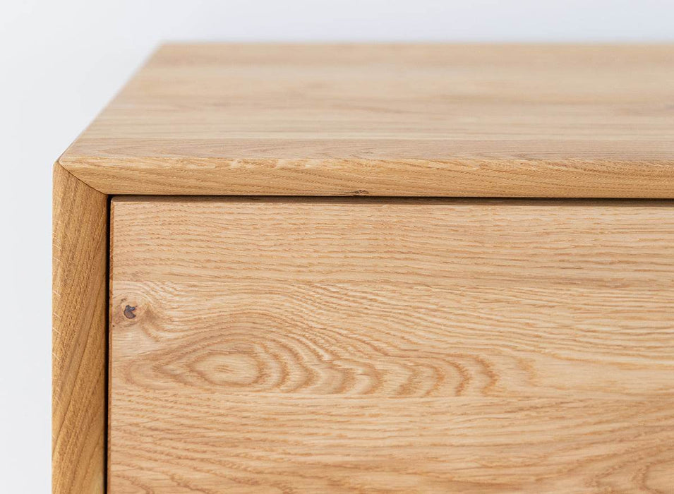 Großes Industrial TV-Board aus massiver Eiche | Fernsehtisch Modern Loft mit Schiebetüren -