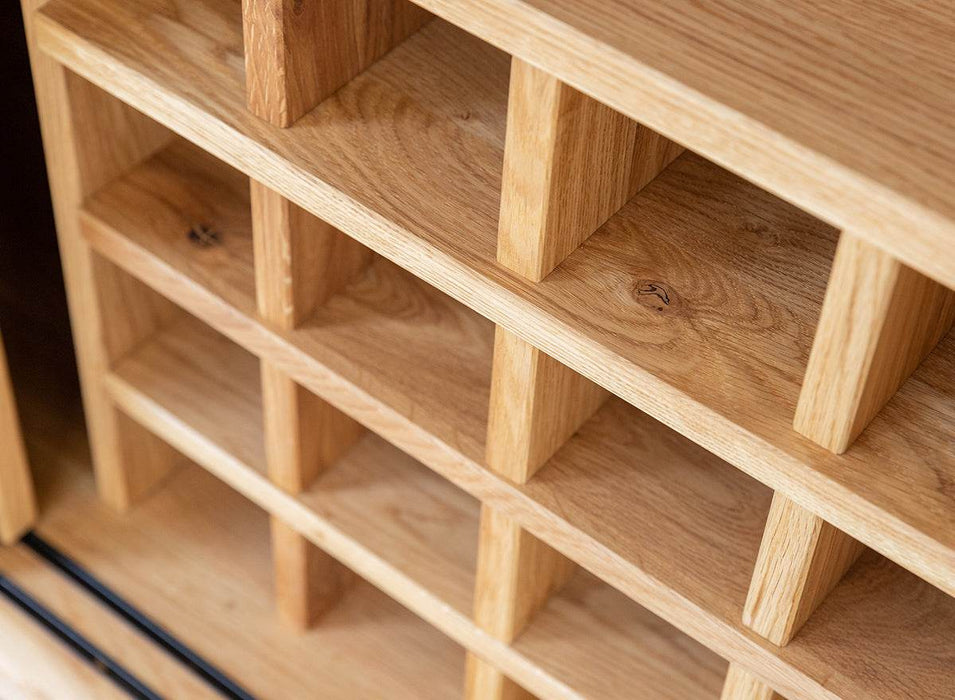 Industrial Sideboard mit Glastür | Kommode Modern Loft mit Weinregal -