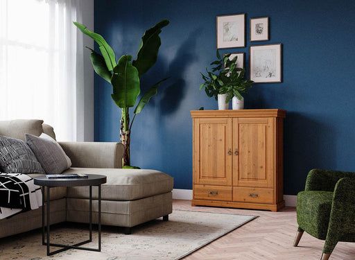 Landhaus Wäscheschrank Toskania aus Massivholz gebeizt -