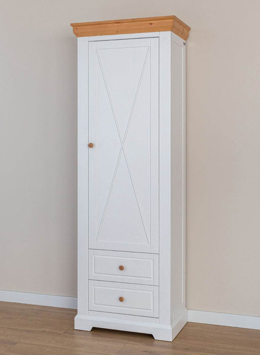 Schmaler Schrank aus Massivholz | Wohnzimmerschrank Marone Elite mit zwei Schubladen -