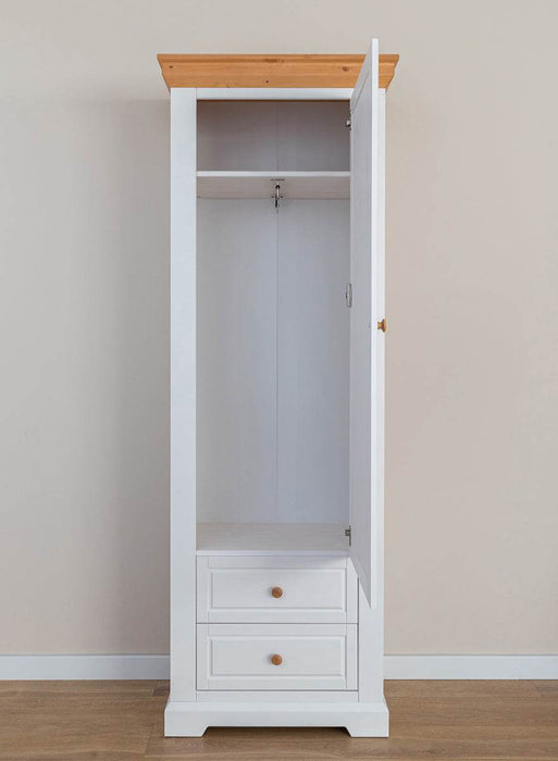 Schmaler Schrank aus Massivholz | Wohnzimmerschrank Marone Elite mit zwei Schubladen -