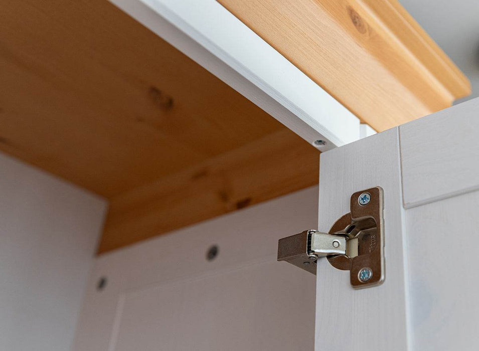 Schmaler Schrank aus Massivholz | Wohnzimmerschrank Marone Elite mit zwei Schubladen -