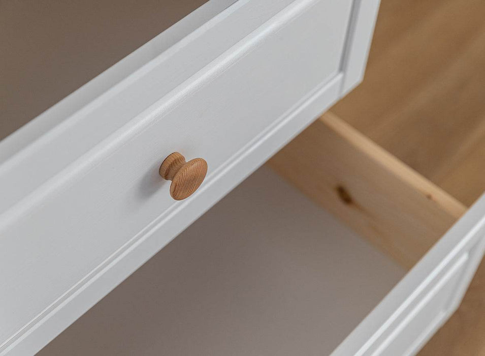 Schmaler Schrank aus Massivholz | Wohnzimmerschrank Marone Elite mit zwei Schubladen -