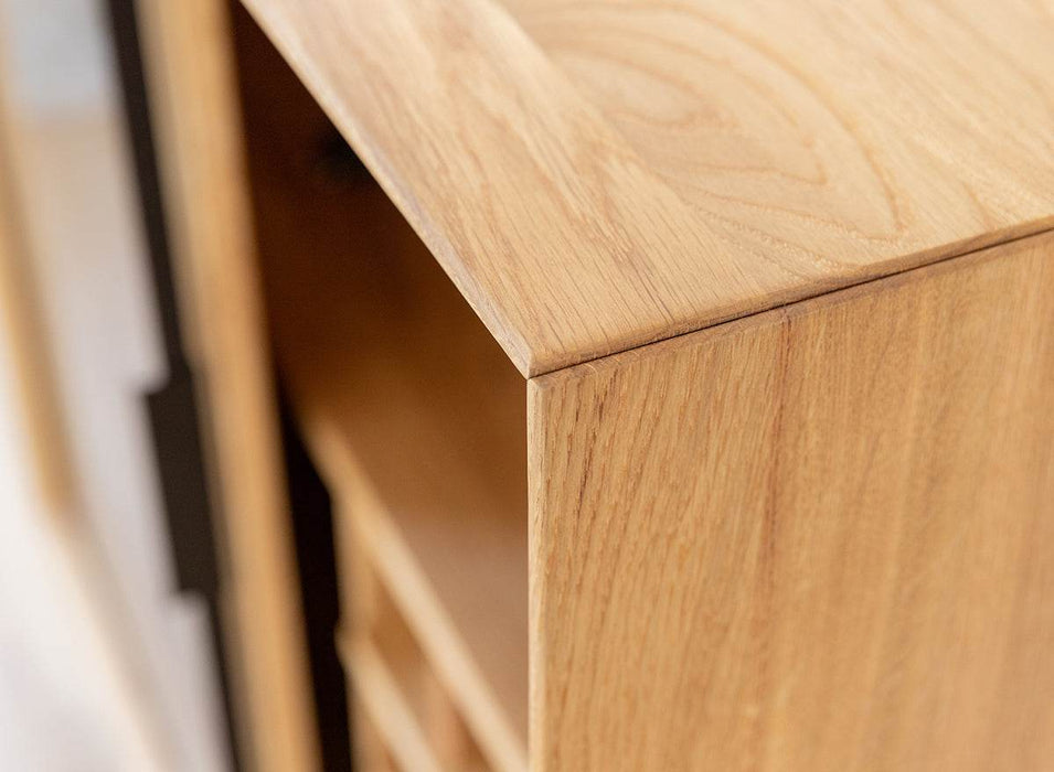 Industrial Sideboard mit Glastür | Kommode Modern Loft mit Weinregal -