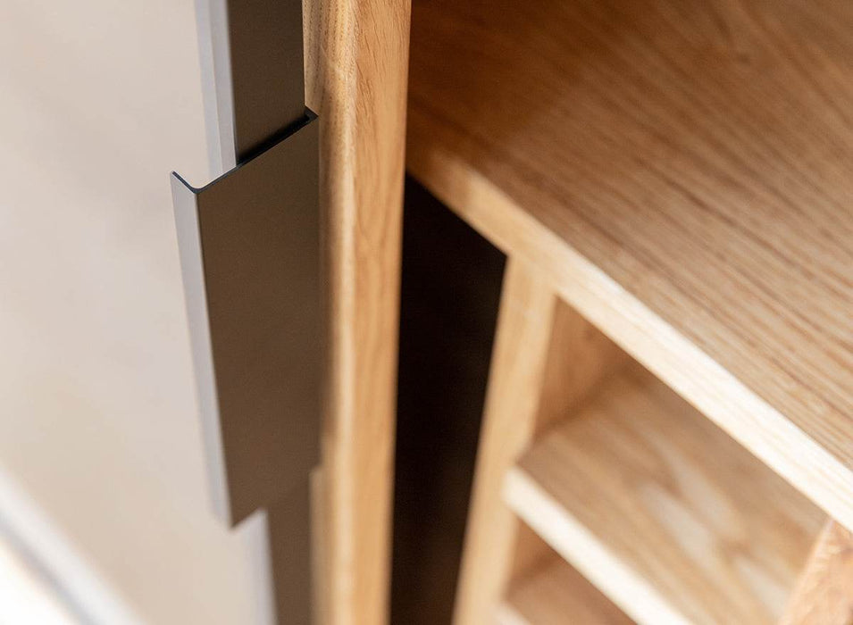 Industrial Sideboard mit Glastür | Kommode Modern Loft mit Weinregal -