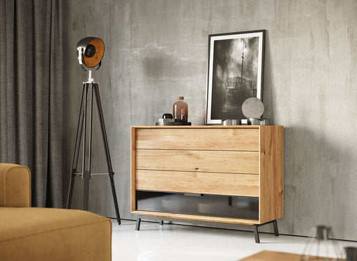 Industrial Sideboard aus massiver Eiche | Schubladenkommode Modern Loft -