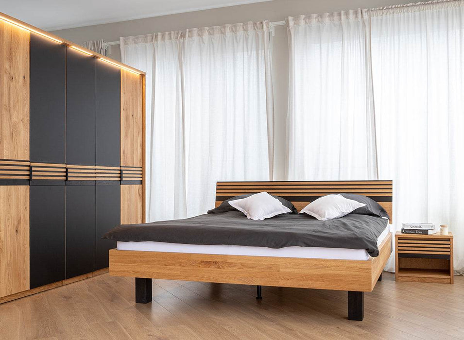 Modernes Bett aus massiver Eiche | Doppelbett Ravello - 140