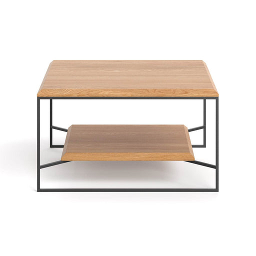 Industrial Couchtisch aus massiver Eiche | Kaffeetisch Mesa in verschiedenen Größen - 60 x 60 x 4
