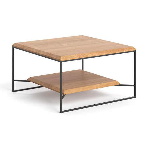Industrial Couchtisch aus massiver Eiche | Kaffeetisch Mesa in verschiedenen Größen - 60 x 60 x 4