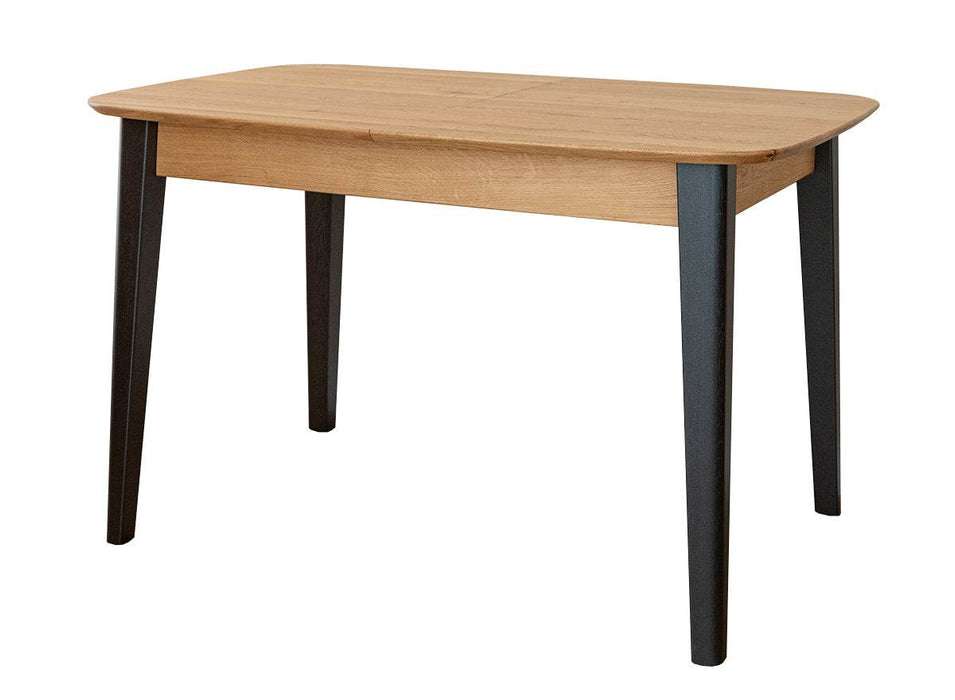 Minimalistischer Tisch aus massiver Eiche mit Verlängerung 45 | Ausziehtisch Orbetello Akzent -