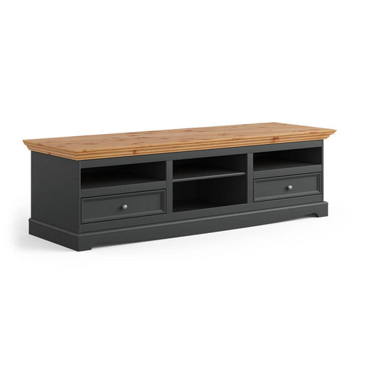 TV-Board Belluno Elegante in Graphit | Sideboard mit zwei Schubladen - Kiefer