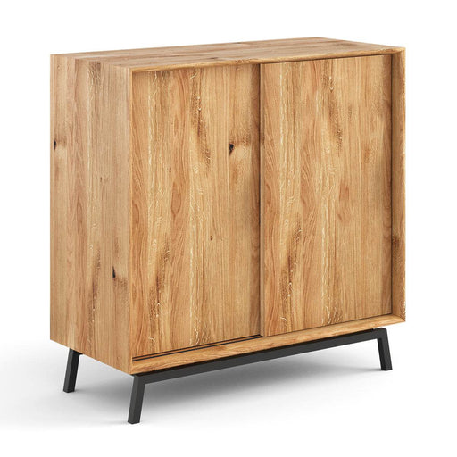 Industrial Sideboard mit Schiebetüren | Kommode Modern Loft mit Weinregal -