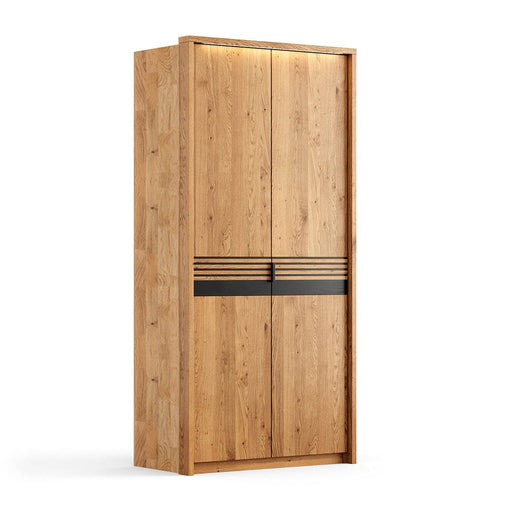 Moderner Kleiderschrank aus massiver Eiche | Beleuchteter Schrank Ravello 2 -