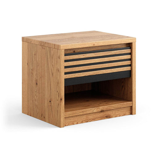 Moderner Nachttisch aus massiver Eiche | Bettkommode Ravello mit Schublade -