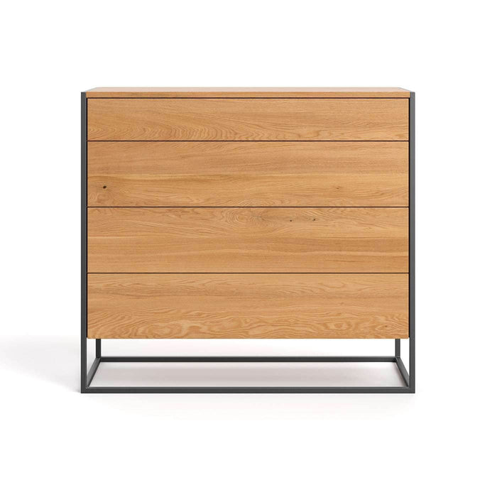 Industrial Sideboard aus massiver Eiche | Kommode Moon mit vier Schubladen - in verschiedenen Größen - 80 x 50 x 110