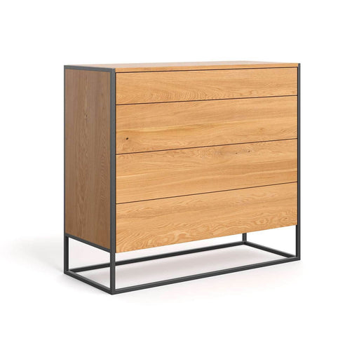Industrial Sideboard aus massiver Eiche | Kommode Moon mit vier Schubladen - in verschiedenen Größen - 80 x 50 x 110