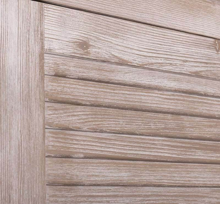 Abschließbarer Kleiderschrank aus Massivholz mit Lamellentür - Gebürstet