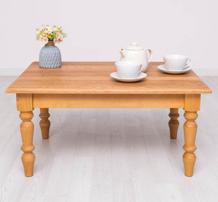 Beistelltisch aus Massivholz | Kaffeetisch mit gedrehten Beinen -