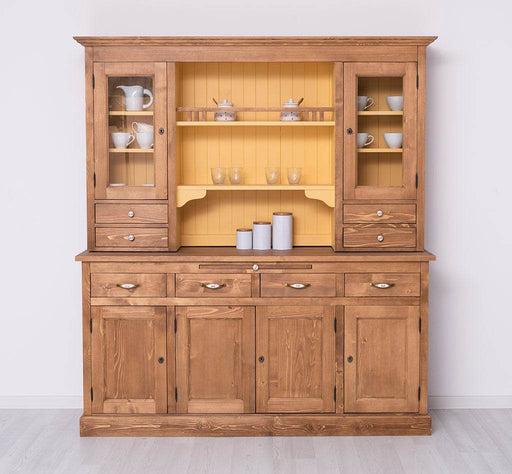 Breiter Buffetschrank aus Massivholz im Landhausstil -