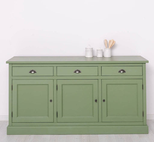 Dreitüriges Sideboard 175 aus Massivholz mit drei Schubladen -