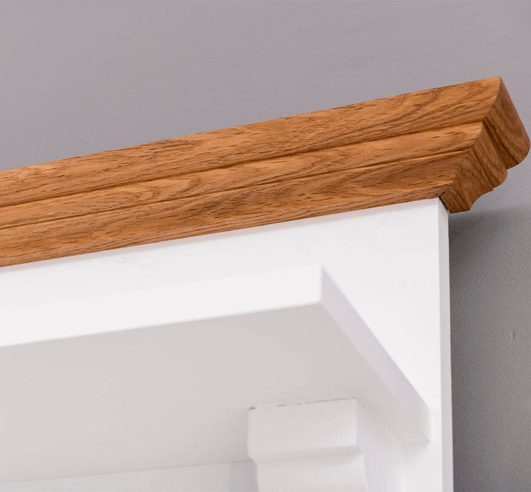 Garderobe aus Massivholz mit 6 Haken und 2 Staufächern - Eichenbank -