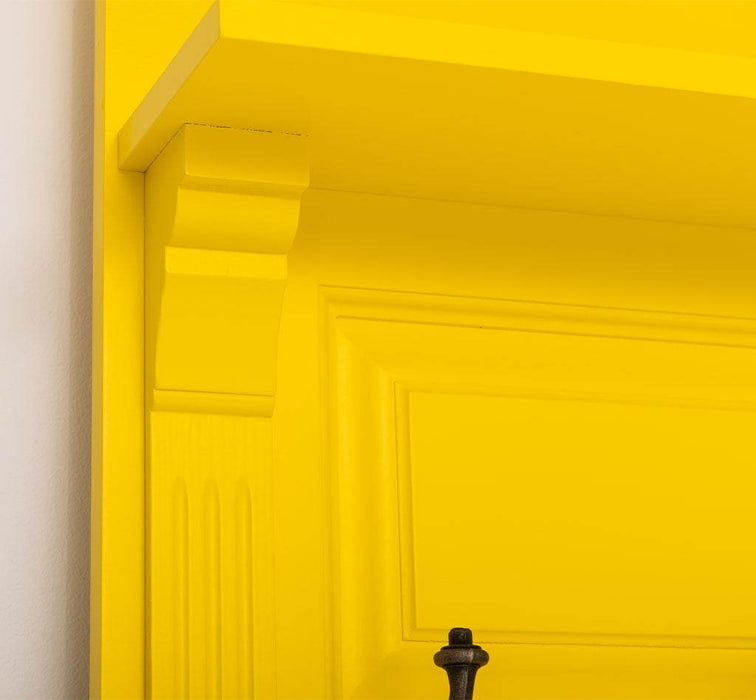 Garderobe aus Massivholz mit 6 Haken und 2 Staufächern unifarben -